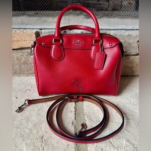 Coach x Peanuts Rare Limited Edition Mini Bennett Satchel/ Crossbody in Red
